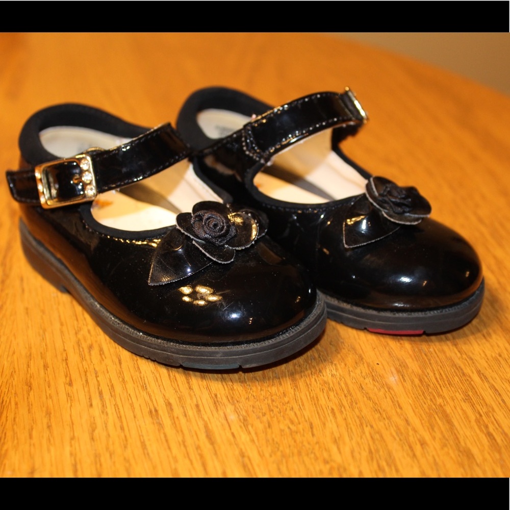Cute little kids black shoes